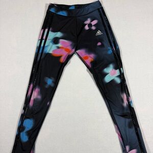 Adidas Girls’ Allover Print Blur Floral Tights Size Medium 10/12 VGUC